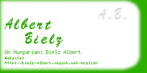 albert bielz business card